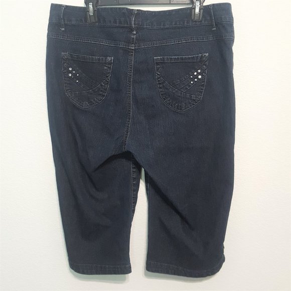Nine West Jeans Capris High Rise Dark Blue Size 16 - Picture 5 of 8